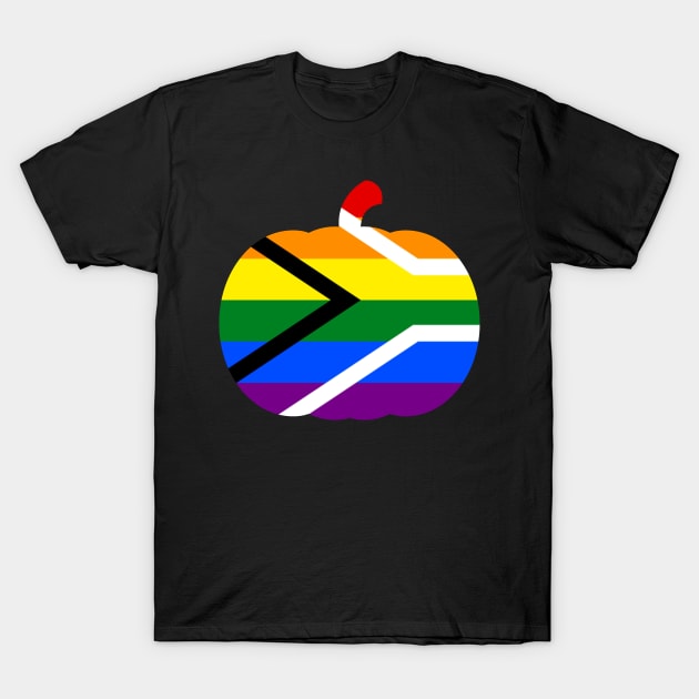 Halloween Pumpkin LGBT Flag South Africa Rainbow PRIDE T-Shirt by aaallsmiles